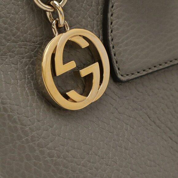 GUCCI Gray Leather Shoulder Bag - Picture 5 of 10